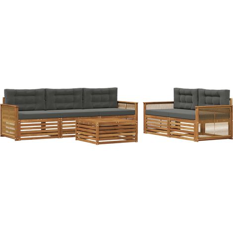 Outdoor Sofa Set with Cushion 6 pcs Natural and Anthracite vidaXL (1/5)