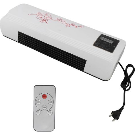 Calefactor Mural 2000W con Mando y Temporizador, Aire Caliente y Frío en ABS – Ideal para Baño y Dormitorio (1/5)