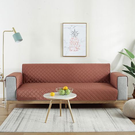 Waterproof sofa cover (orange, 3-seater), sofa cover, sofa protector (1/5)