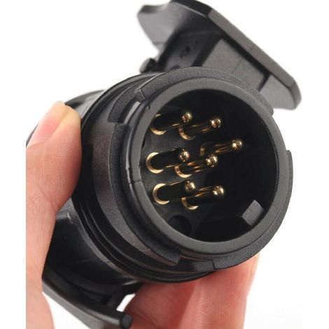 Wasserdichter 13-poliger auf 7-poliger Anhängerstecker – schwarz (1/4)