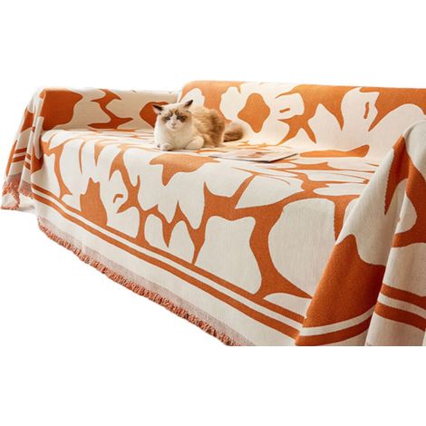 Sofabezug aus Chenille, orange, 180 x 150 cm (1/5)