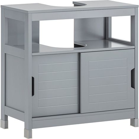 Mobile Sottolavabo Per Bagno Con Poggiapiedi FRG128-II-SG SoBuy