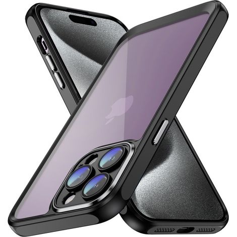Coque pour iPhone 15 Pro, protection antichoc, noire (1/5)