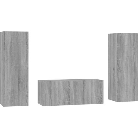 Maison Exclusive - 3-tlg. TV-Schrank-Set Grau Sonoma Holzwerkstof