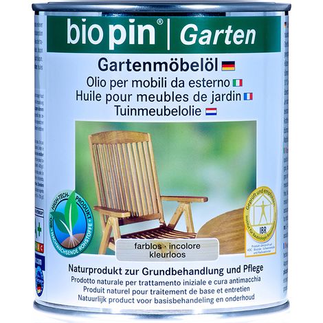 Huile pour meuble de jardin Biopin - Pot de 0,75L INCOLORE