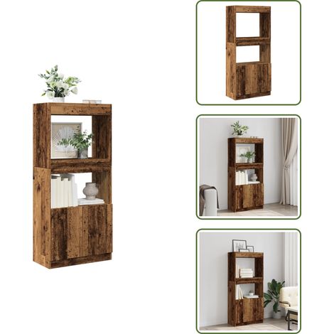vidaXL Highboard Altholz-Optik 63x33x140 cm Holzwerkstoff (1/5)