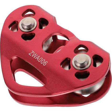 1 polea doble en forma de corazón para ejercicios de fitness, polea para botes, poleas dobles en tándem, polea simple para escalada aeronáutica de aluminio (1/5)