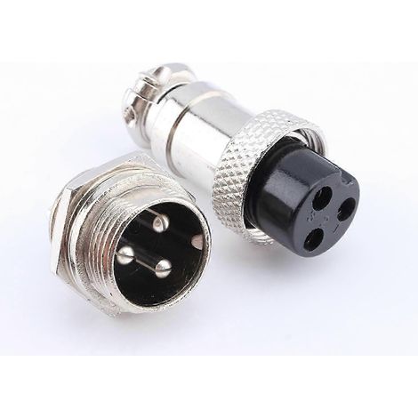1 jeu de connecteurs de prise électrique à vis GX16 3 broches pour l'aviation, neufs, référence JR2025032600543 (1/4)