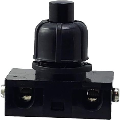 Interrupteur à pression encastrable avec contacts à vis pour lampes et appareils 250 V 2 A Noir