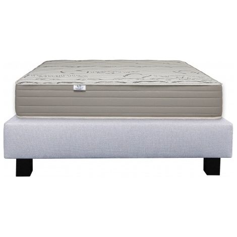 Ensemble Matelas Organic Cotton, 24 cm, mousses haute densité, ferme, face été/hiver + sommier gris ep20cm, 140x190cm (1/5)
