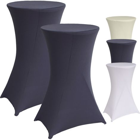 2x Stehtischhusse grau 60 cm Husse Partytisch Bistrotisch Tischdecke Decke (1/4)