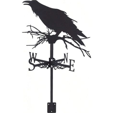 Dekorative Wetterfahne aus Metall für den Außenbereich mit Dachtemperaturanzeige, ideal zur Dekoration von Dächern und Zäunen in Gärten und Landhäusern.