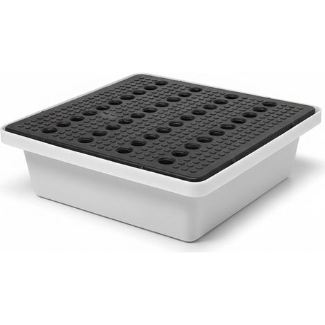 Bac de rétention 30l empilable avec caillebotis- lot de 5-plast'up rotomoulage (1/3)