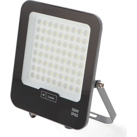 Faro proiettore Led Napoli Plus 50W Nero da esterno IP65 Bianco freddo 6000K M LEDME