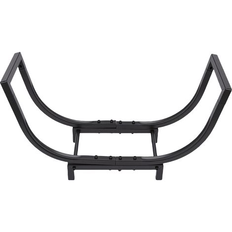 Range-bûches en métal robuste 63,5 x 36 cm – Grande capacité, design compact et élégant, résistant aux intempéries – Support à bois en fer pour cheminée intérieure et extérieure – Stable, antidéformat (1/5)