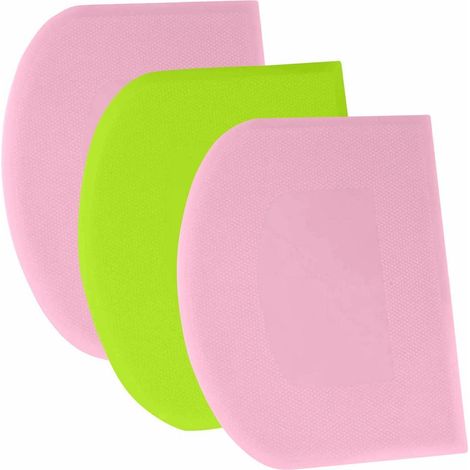 Teigschaber Set 3 Stück, BPA-frei, flexibel, mit scharfer Kante, 21x14cm, Rosa+Grün