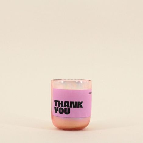 Bougie parfumée 200g "Thank You" en verre rose (1/3)