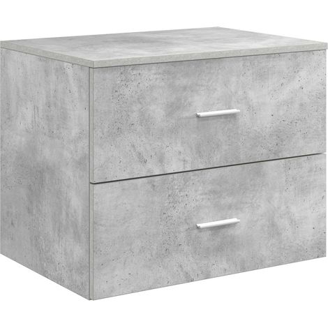 Mueble de Baño Montado en la Pared Gris Hormigón vidaXL