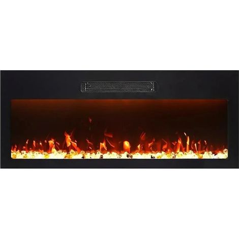 Parrot Uncle Elektrokamin 91,4 cm, elektrische Kaminheizung mit LED-Flamme, 8 Flammeneffekte, 2 Heizstufen (750/1500 W), Fernbedienung, schwarz