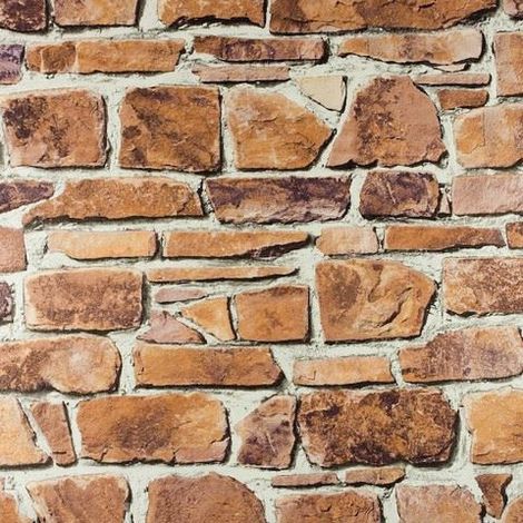 Brick Effect Wallpaper Vinyl Washable Slate Stone Wall Textured Realistic