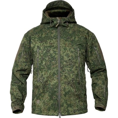Taktische Softshelljacke für Herren, camouflagefarben und winddicht (1/5)