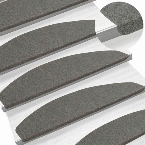 vidaXL  Self-adhesive Stair Mats  15 pcs Grey 80 x 28 x 3.5 cm