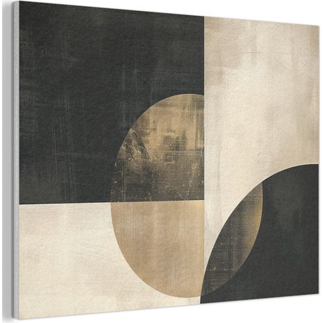 TABLEAU ACOUSTIQUE Abstrait - Formes géométriques - Noir - Or Décoration Murale Feutre 100x70 cm (1/5)