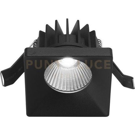 GFA304- FARETTO DA INCASSO IN ALLUMINIO A LED 3000K 700LM 9W QUADRATO 7CM NERO