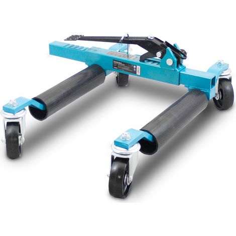 BITUXX PKW Rangierhilfe Rangierheber mechanisch Wagenheber Auto Rangierroller Rangierheber belastbar bis 560 kg pro Rangierroller (Blau)