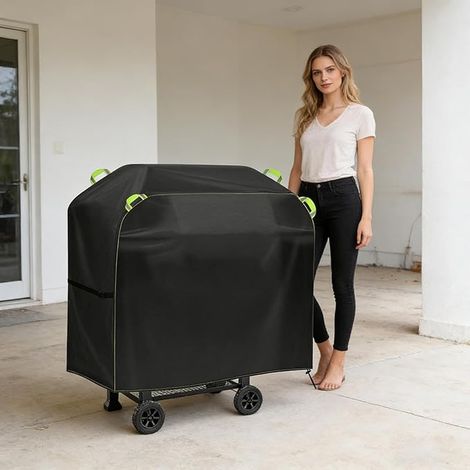 Housse de barbecue résistante et imperméable - Résistante à la décoloration et aux déchirures - Pour cuisine, extérieur, balcon, patio, garage, camping et (1/5)