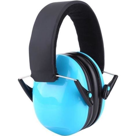 Casque Antibruit Pliable SNR 27dB - Adulte et Enfant - Noir et Bleu