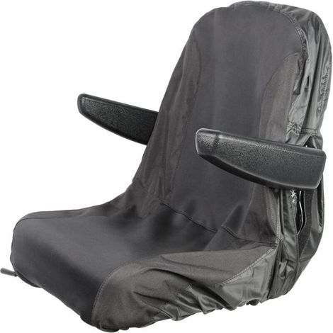 Housse de siège de tracteur imperméable avec 2 poches de rangement pour tondeuse autoportée (Moyenne, Noire) (1/4)