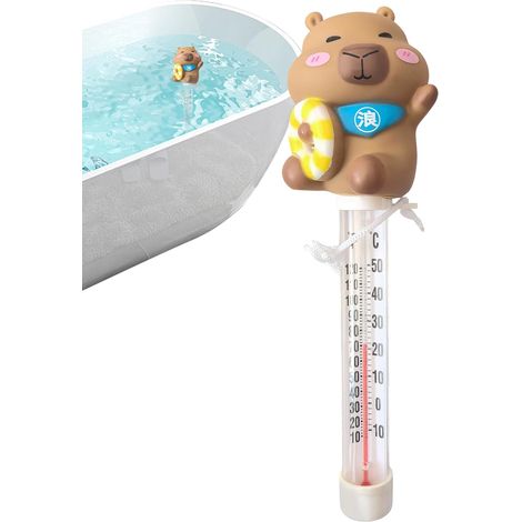 Thermomètre d'eau - Avec cordon mignon capybara flottant,Testeur Eau Piscine Thermomètre Piscine  Pour intérieur extérieur piscine spa bain à remous étang rivière