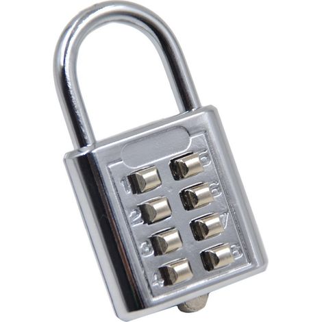 TrAdE Shop Traesio - Catenaccio Lucchetto A Combinazione Per Armadietto Spogliatoio 8 Cifre 35mm - (1/5)