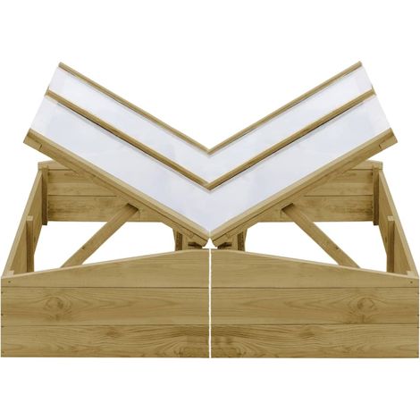 Serre set di 2 in legno di pino impregnato 100 x 50 x 35 cm verde 020044666