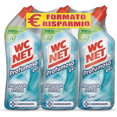 Wc Net - Profumoso Gel, Anticalcare e Igienizzante per WC, Tripacco Mono Fragranza a Seconda della Disponibilità, 3 Flaconi da 700 ml (1/5)