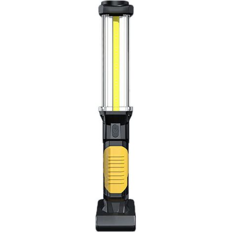 Lampe de Travail Baladeuse LED Rechargeable 1500 Lumens COB Portable Lampe Mecanicien avec Base Magnique et Crochet pour réparation 1 Pièce [Classe énergétique A+]