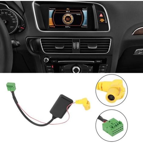 Qiilu Fil Audio sans fil de voiture, adaptateur de musique de fil Audio sans fil Bluetooth adapté pour MMI 3G AMI AUX (1/4)