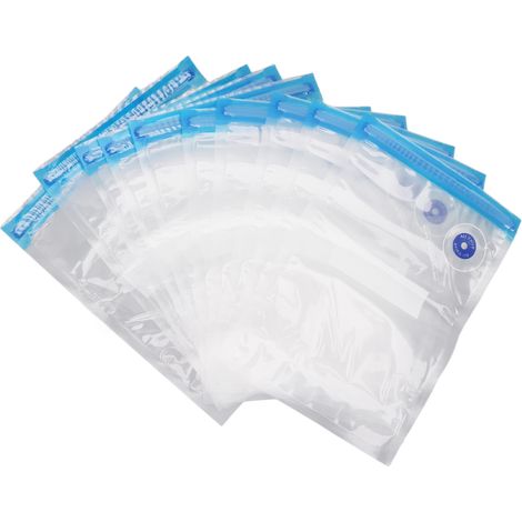 Lot de 10 sacs de conservation sous vide réutilisables et sûrs en PE, pour la conservation des aliments et des collations à la maison, 25 x 17 cm / 9,84 x 6,69 pouces (1/5)