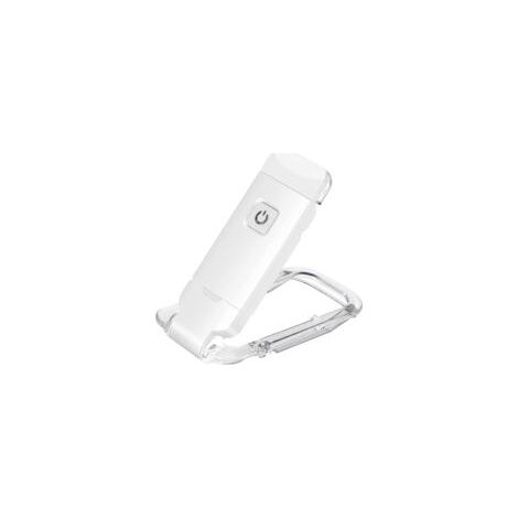 Lampada da lettura a LED portatile ricaricabile tramite USB con clip, ideale per leggere a letto, con luminosità regolabile e funzione segnalibro dimmerabile (bianca) - Crezuo