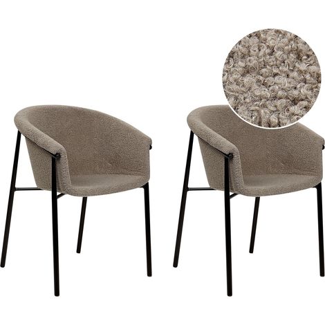 Set di 2 sedie Rivestimento in tessuto Design moderno Sala da pranzo tortora Ames