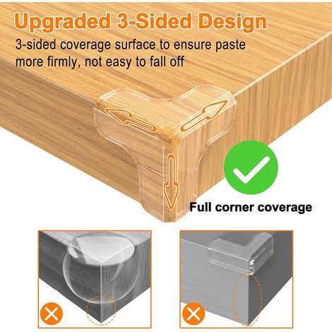 12PCS Coin de Table Protection Bebe, Protection Coin de Table Transparent,Protecteur d'angle de Meuble avec Une Forte adhérence (1/5)