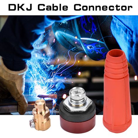 1 connecteur rapide de câble de soudage rouge de style européen DKJ10-25, adaptateur à fixation rapide (1/5)