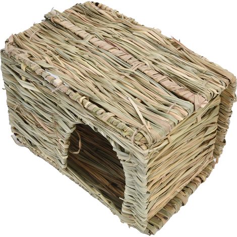 Rattan-Kaninchenkäfig, faltbar, komfortabel, Rattan-Haustierhaus, Kaninchenstall, natürliches Kleintiernest (1/5)