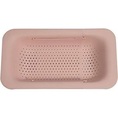 Plateau d'évier rétractable - Égouttoir de cuisine réglable - Égouttoir à nouilles pour évier (rose) (1/5)