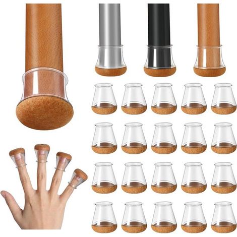 20 tapas redondas para patas de sillas,para suelos de madera,silicona,madera,20 mm (1/5)