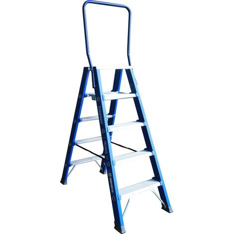ASC Premium- Stufenstehleiter DT-5 2x5 Stufen mit 3,26m Arbeitshöhe (1/2)