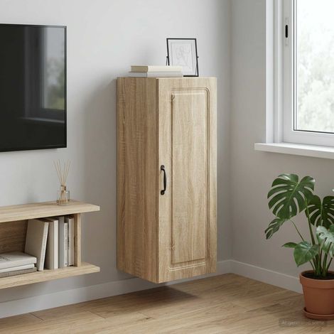vidaXL Mobiletto a muro Rovere Sonoma 33 x 34,5 x 90 cm (1/5)