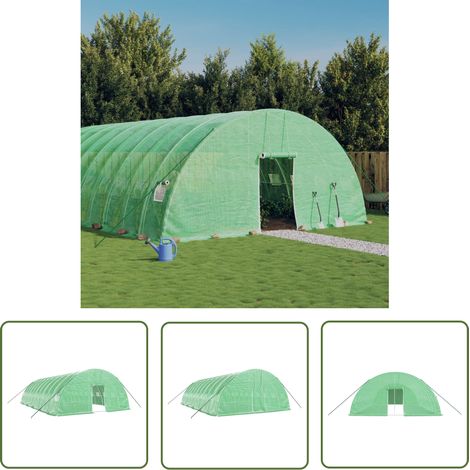 The Living Store Serre avec cadre en acier vert 60 m² 10x6x2,85 m - Serre Jardin - Abri Jardin - Serrez Verdure - Greenhouse - Tunnel Jardin (1/5)