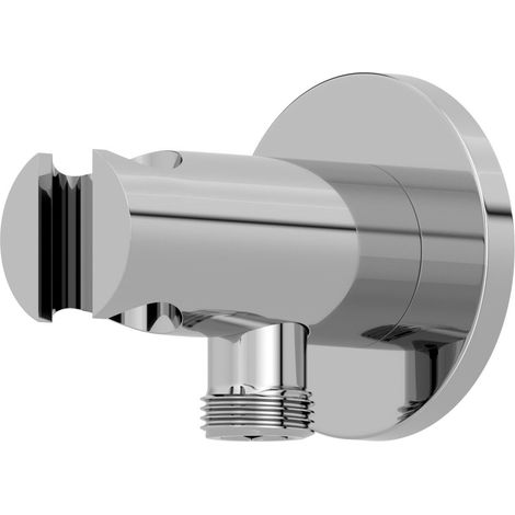 Bathroom Round Water Outlet Handset Holder Shower Chrome (1/2)